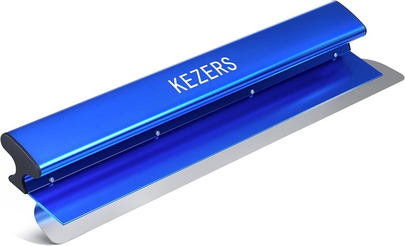 KEZERS 22" /55 cm Skimming Blade, 0.3mm Stainless Steel Blade, Smoothing & Knockdown Drywall Knife, Extruded Aluminum, Durable Wall-Board, High-Impact End Caps - Image 1